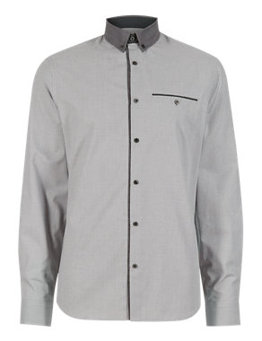 Tailored Fit Long Sleeve Textured Shirt Image 2 of 5