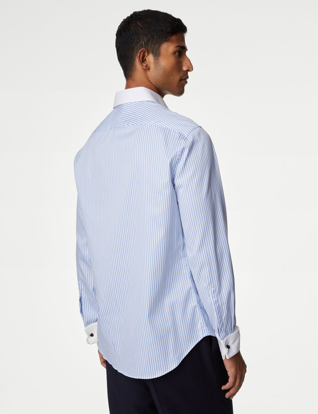Tailored Fit Luxury Cotton Double Cuff Striped Shirt 7 of 9