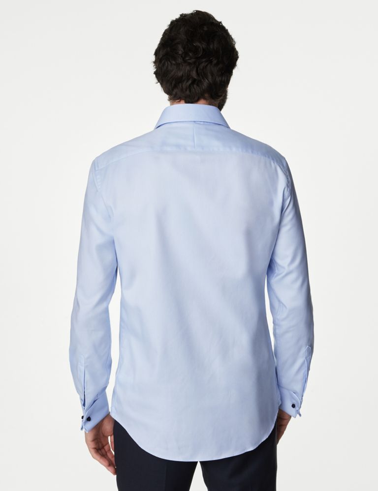 Tailored Fit Luxury Cotton Double Cuff Twill Shirt 3 of 7