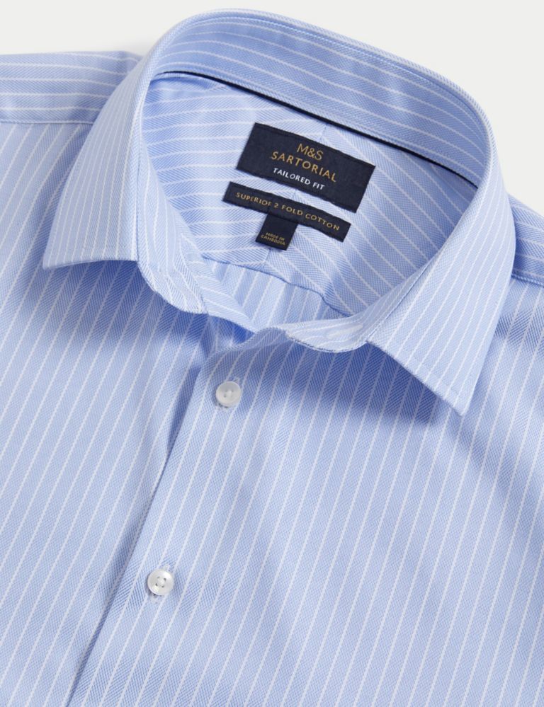 Tailored Fit Luxury Cotton Striped Shirt 6 of 7