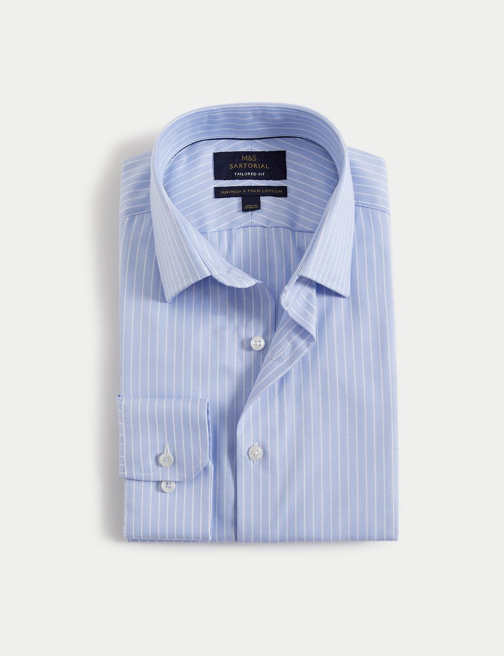 Tailored Fit Luxury Cotton Striped Shirt 1 of 7