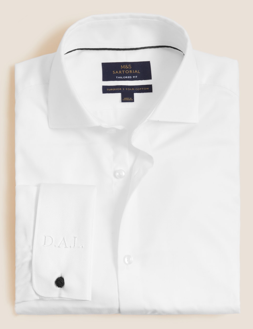 Tailored Fit Personalised Men's Herringbone Shirt 3 of 5