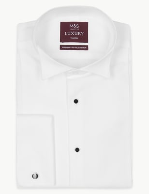 Tailored Fit Pure Cotton Dinner Shirt ...