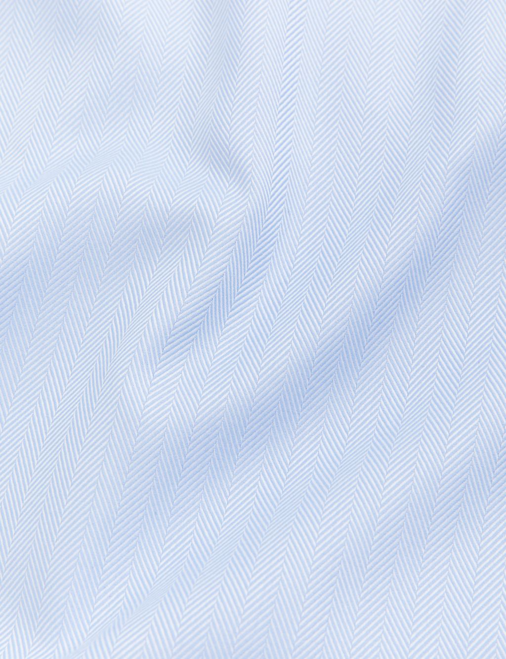 Tailored Fit Pure Cotton Herringbone Shirt 6 of 11