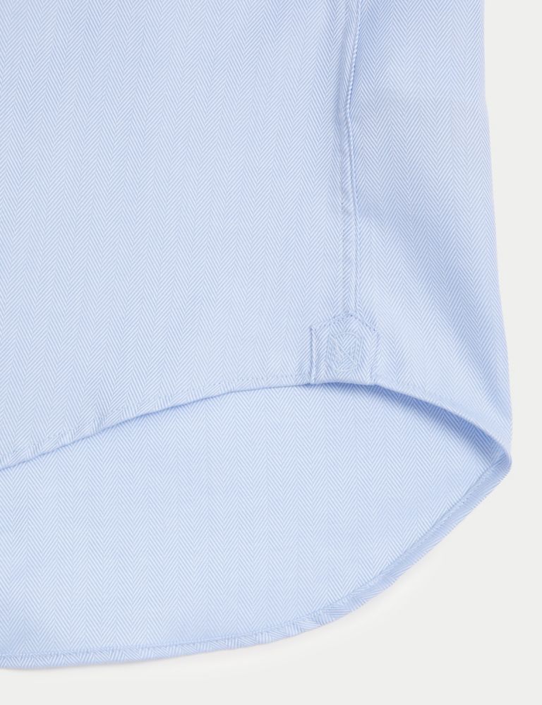 Tailored Fit Pure Cotton Herringbone Shirt 6 of 6
