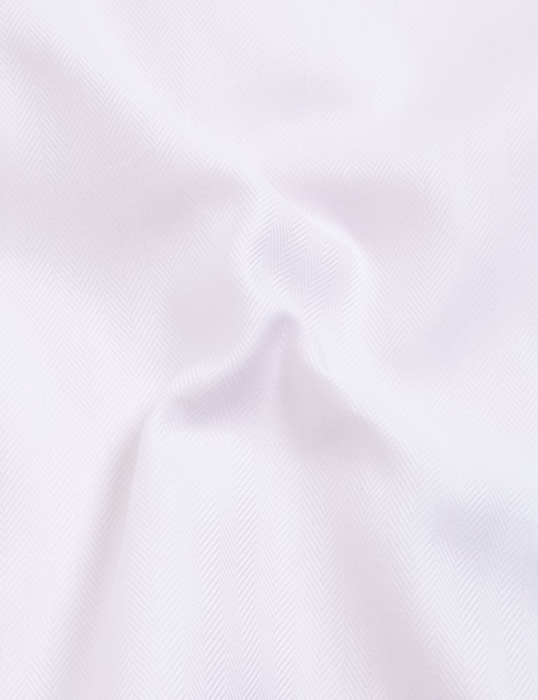 Tailored Fit Pure Cotton Herringbone Shirt 3 of 6