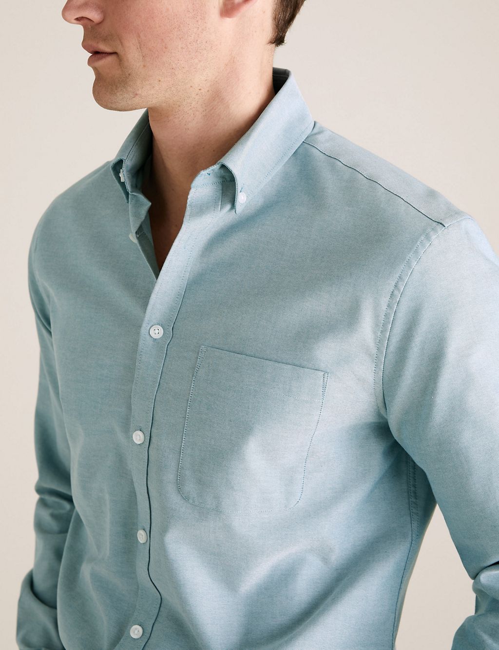 Tailored Fit Pure Cotton Oxford Shirt 4 of 4