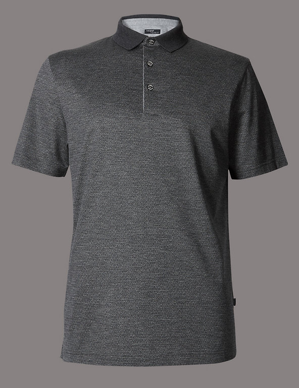 Tailored Fit Pure Cotton Polo Shirt Image 1 of 2
