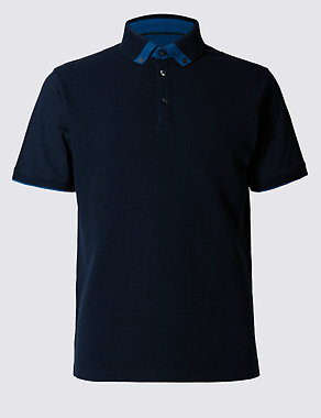 Tailored Fit Pure Cotton Polo Shirt Image 2 of 4