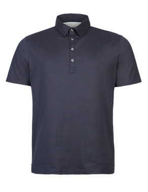 Tailored Fit Pure Cotton Polo Shirt Image 2 of 3