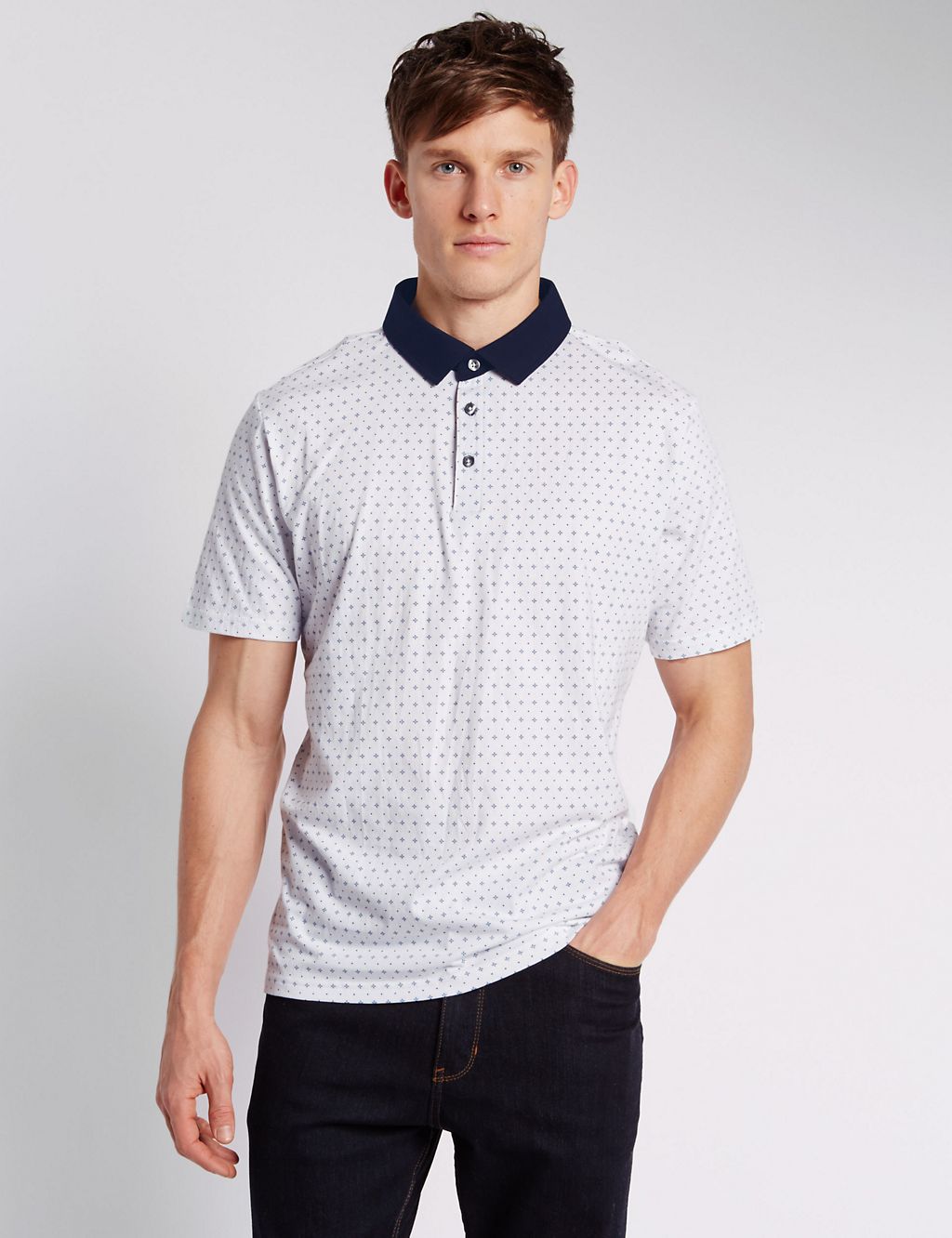 Tailored Fit Pure Cotton Printed Polo Shirt 3 of 3