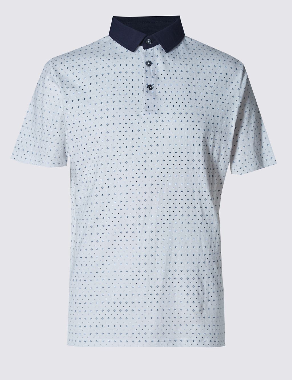 Tailored Fit Pure Cotton Printed Polo Shirt 1 of 3