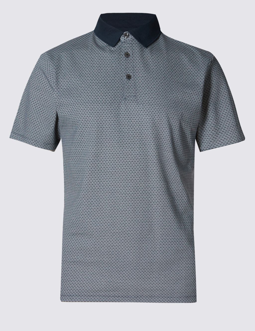 Tailored Fit Pure Cotton Printed Polo Shirt 1 of 3