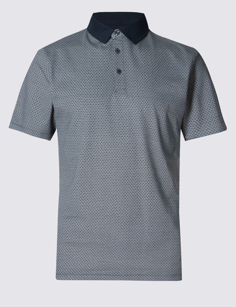 Tailored Fit Pure Cotton Printed Polo Shirt 2 of 3