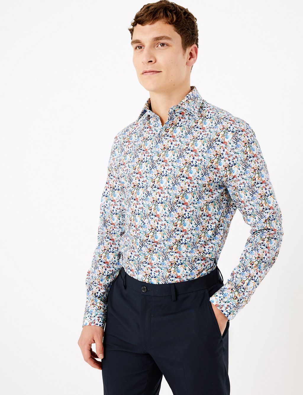 Tailored Fit Pure Cotton Printed Shirt 3 of 5