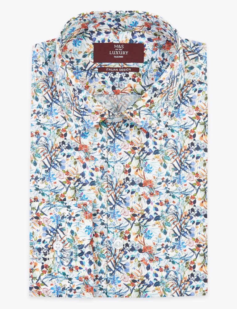 Tailored Fit Pure Cotton Printed Shirt 2 of 5