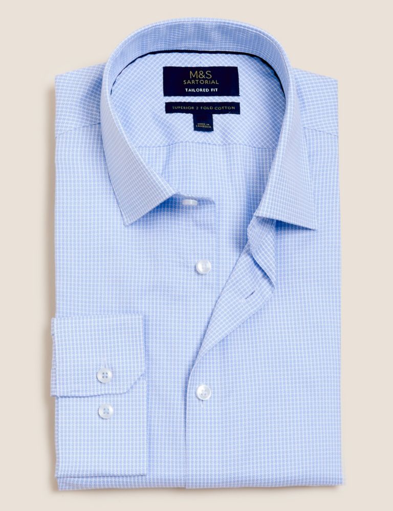 Tailored Fit Pure Cotton Puppytooth Shirt 2 of 6