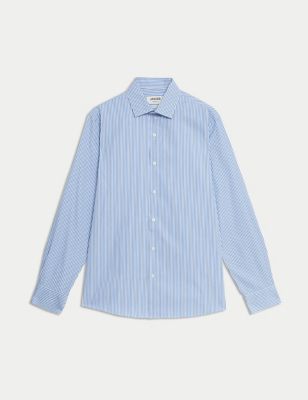 Tailored Fit Pure Cotton Striped Shirt Image 2 of 8