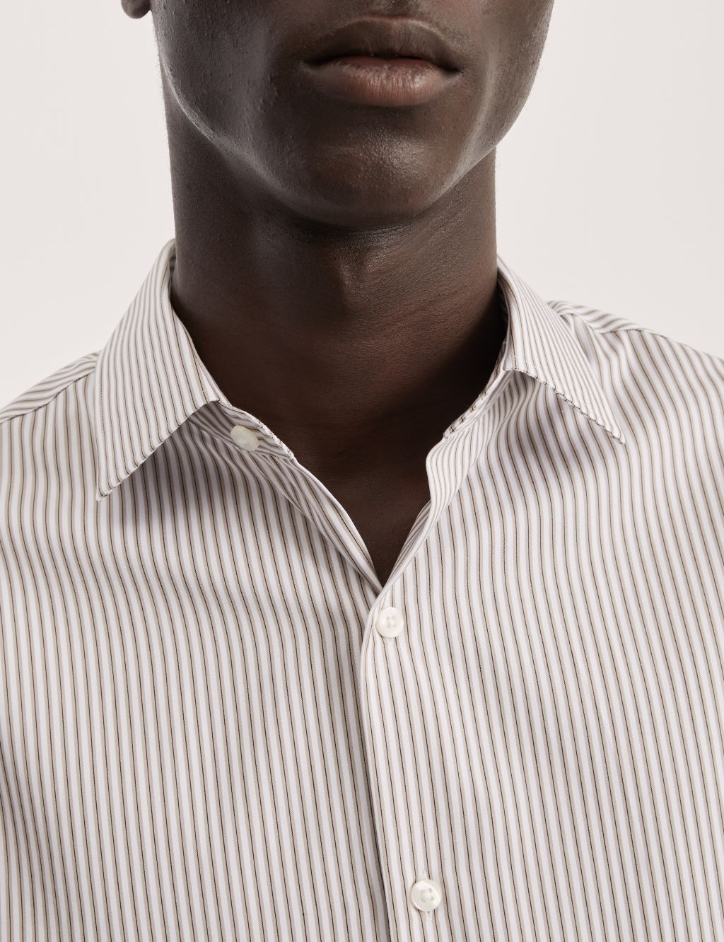 Tailored Fit Pure Cotton Striped Shirt 4 of 7
