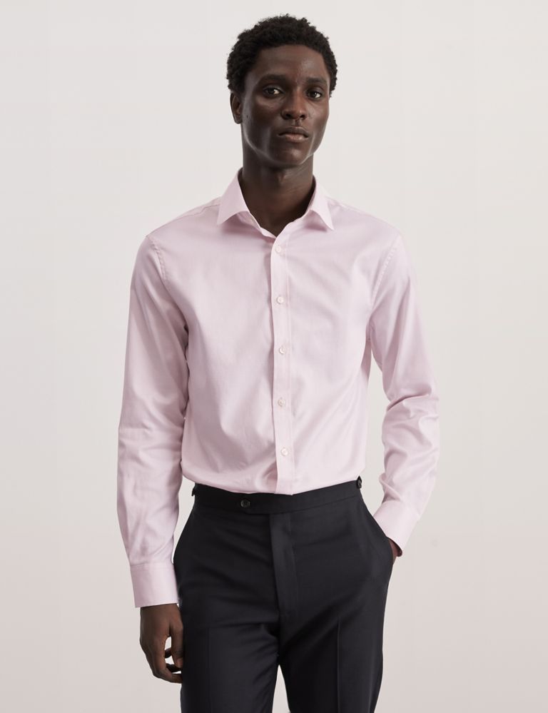 Tailored Fit Pure Cotton Texture Shirt 3 of 7