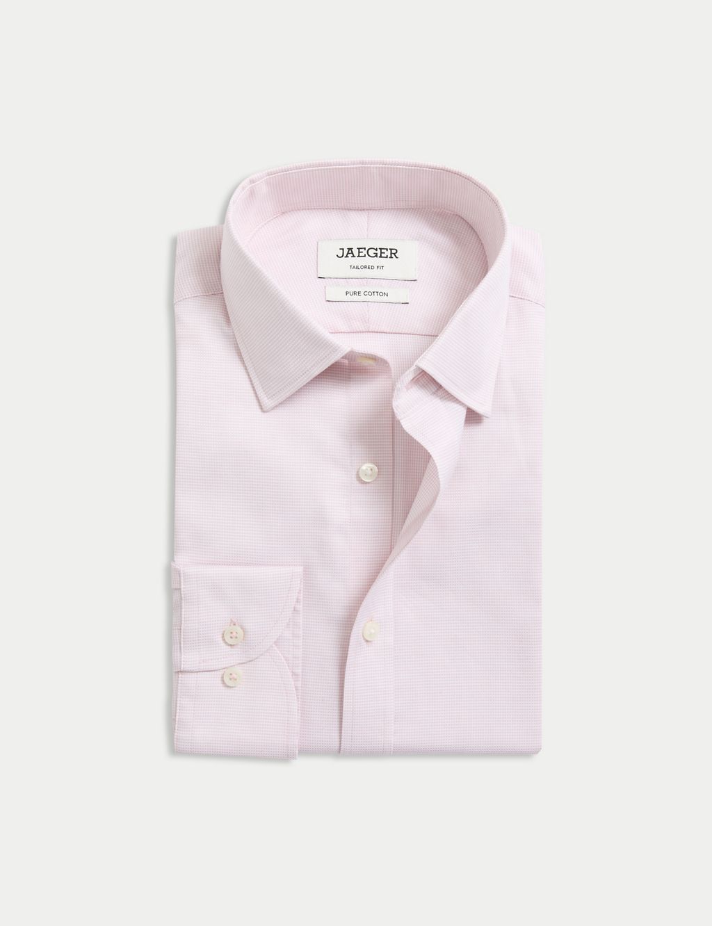 Tailored Fit Pure Cotton Texture Shirt 1 of 7