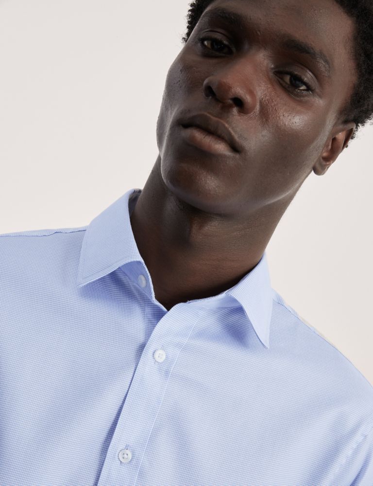 Tailored Fit Pure Cotton Texture Shirt 1 of 7
