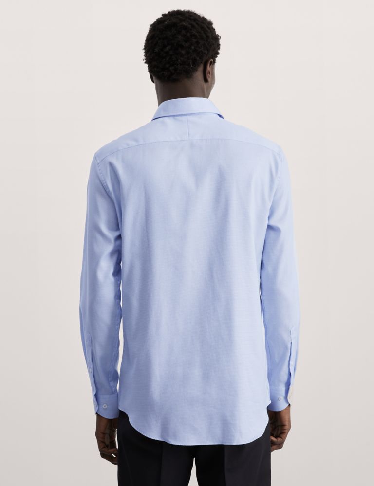 Tailored Fit Pure Cotton Texture Shirt 4 of 7