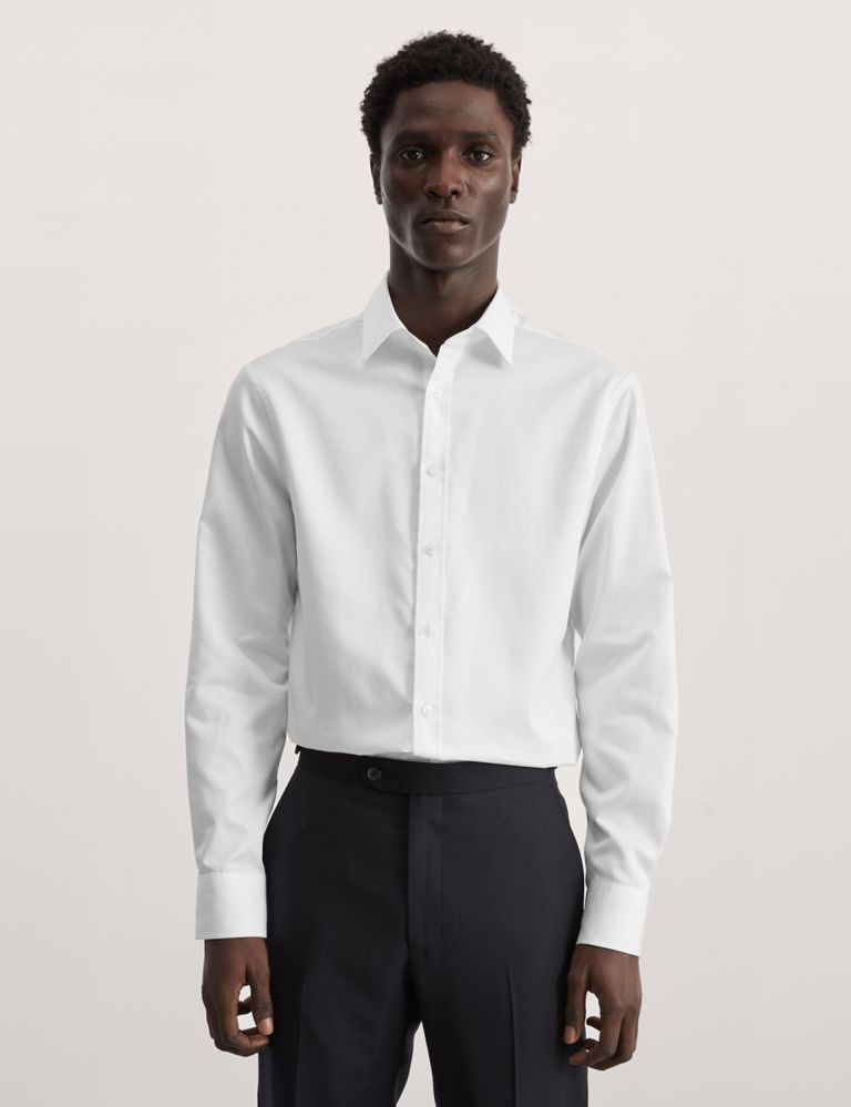 Tailored Fit Pure Cotton Texture Shirt 3 of 7