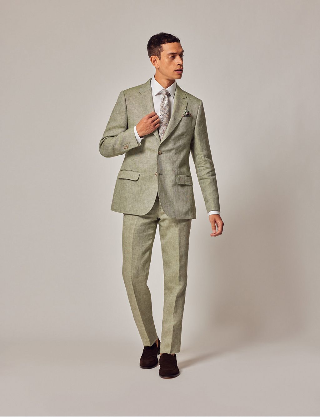 Tailored Fit Pure Linen Suit Jacket 1 of 10