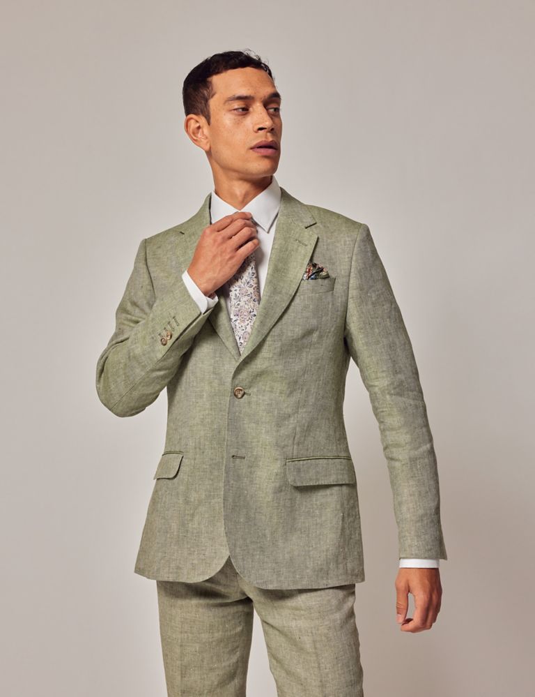Tailored Fit Pure Linen Suit Jacket 5 of 10