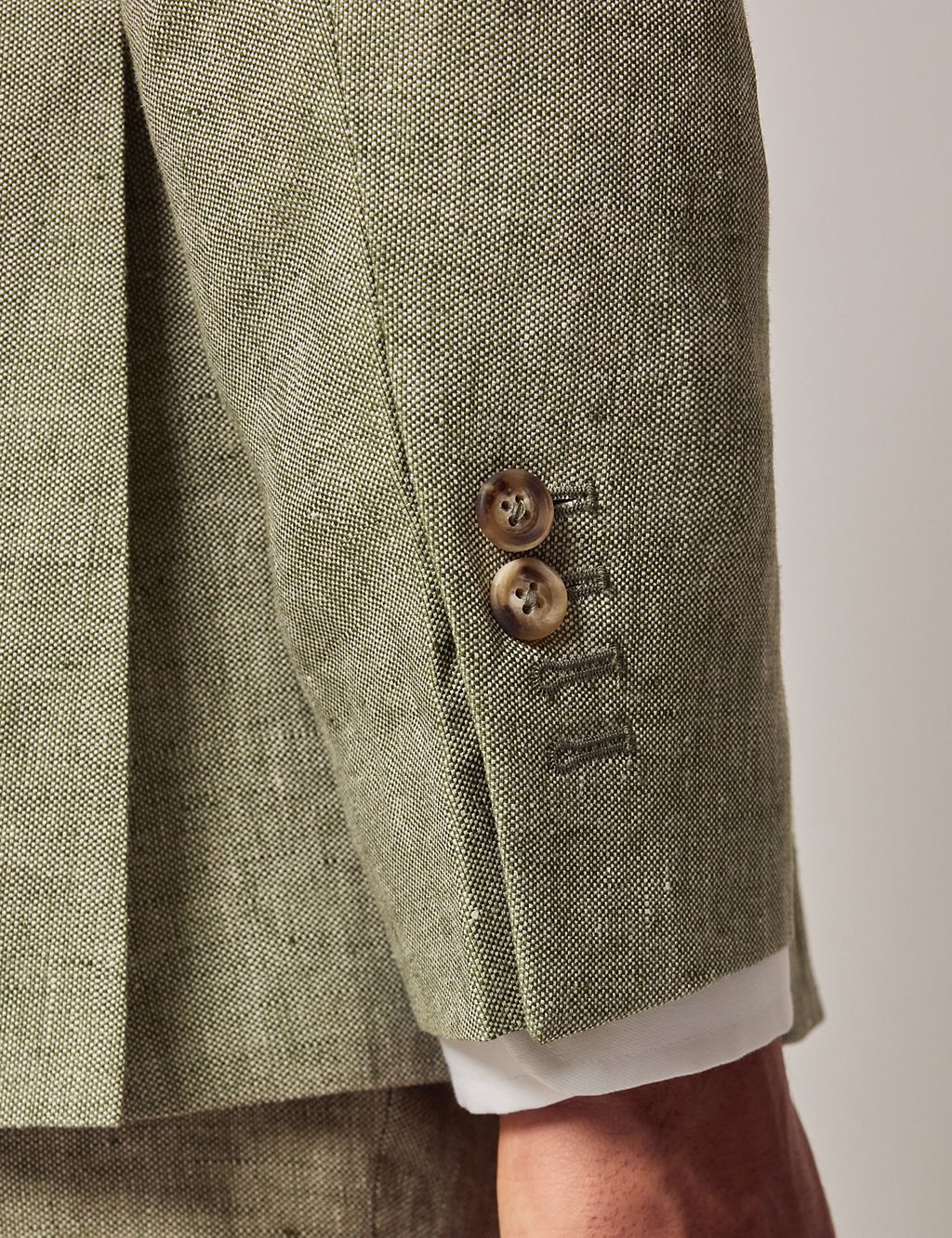 Tailored Fit Pure Linen Suit Jacket 10 of 10