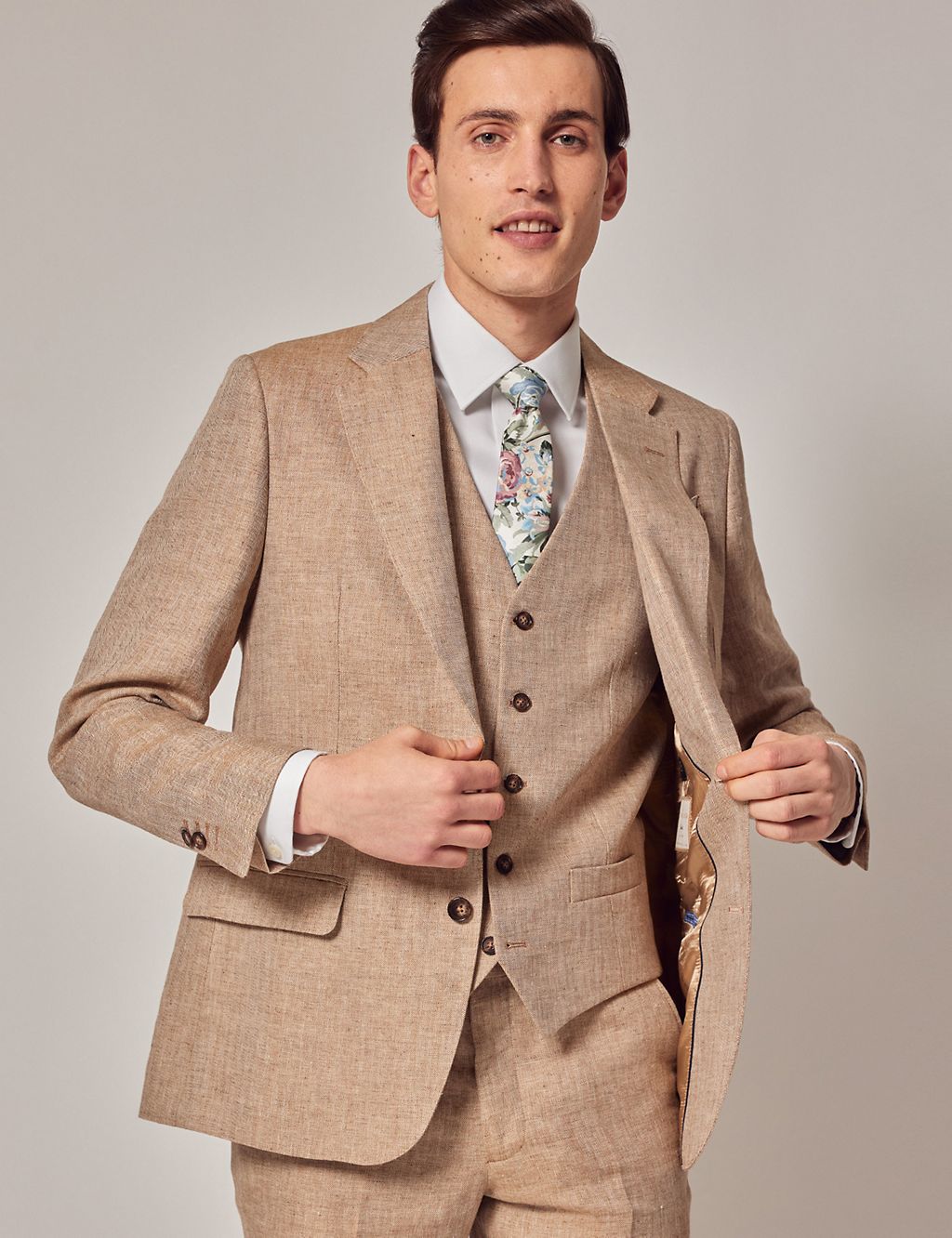 Tailored Fit Pure Linen Suit Jacket 3 of 9