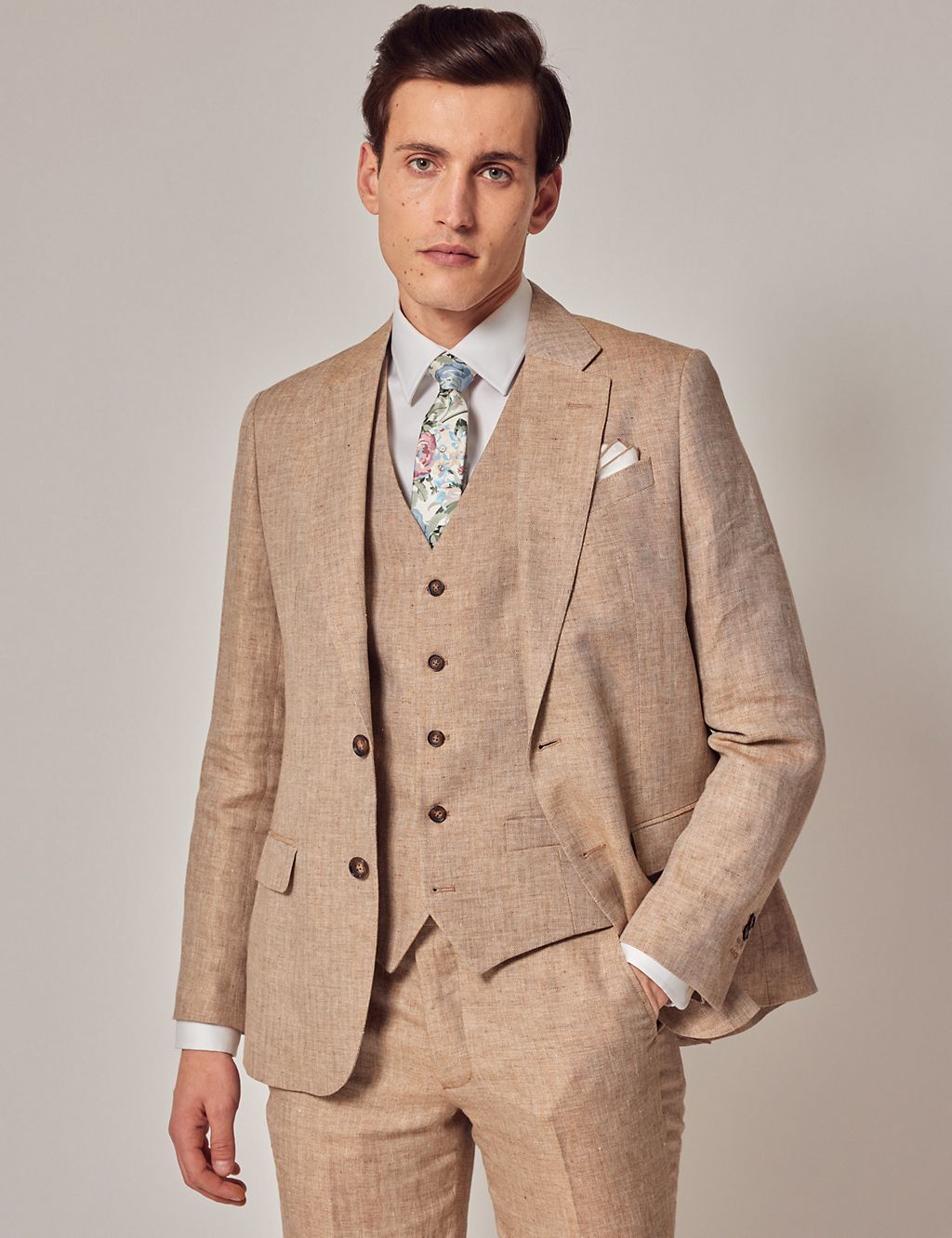 Tailored Fit Pure Linen Suit Jacket 4 of 9