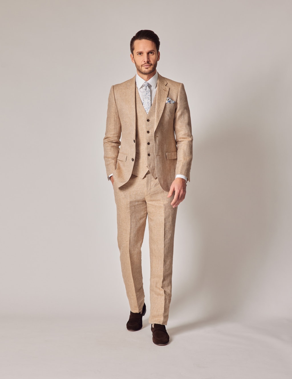 Tailored Fit Pure Linen Suit Jacket Hawes and Curtis M&S