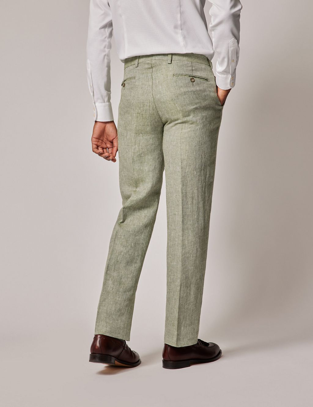 Tailored Fit Pure Linen Suit Trousers 4 of 5