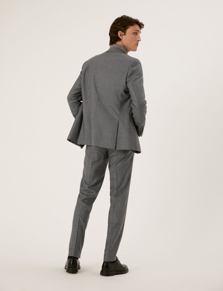 Tailored Fit Pure Wool Check Suit Jacket 4 of 8