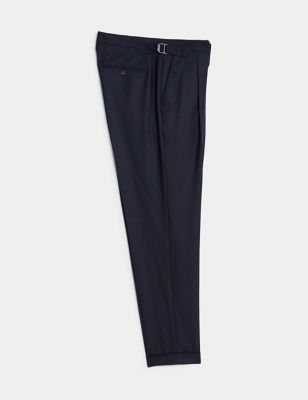 Tailored Fit Pure Wool Flannel Trousers Image 2 of 10