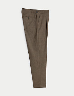 Tailored Fit Pure Wool Flannel Trousers Image 2 of 8