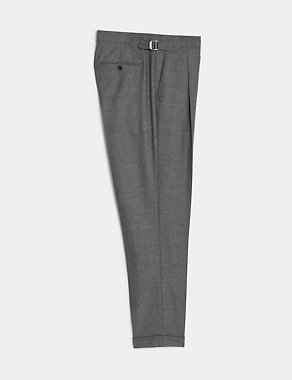 Tailored Fit Pure Wool Flannel Trousers Image 2 of 8