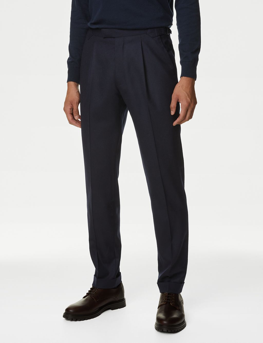 Tailored Fit Pure Wool Flannel Trousers 7 of 10
