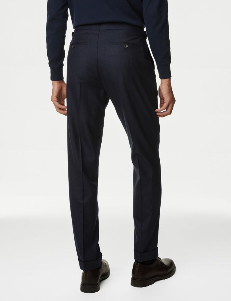 Tailored Fit Pure Wool Flannel Trousers 6 of 10