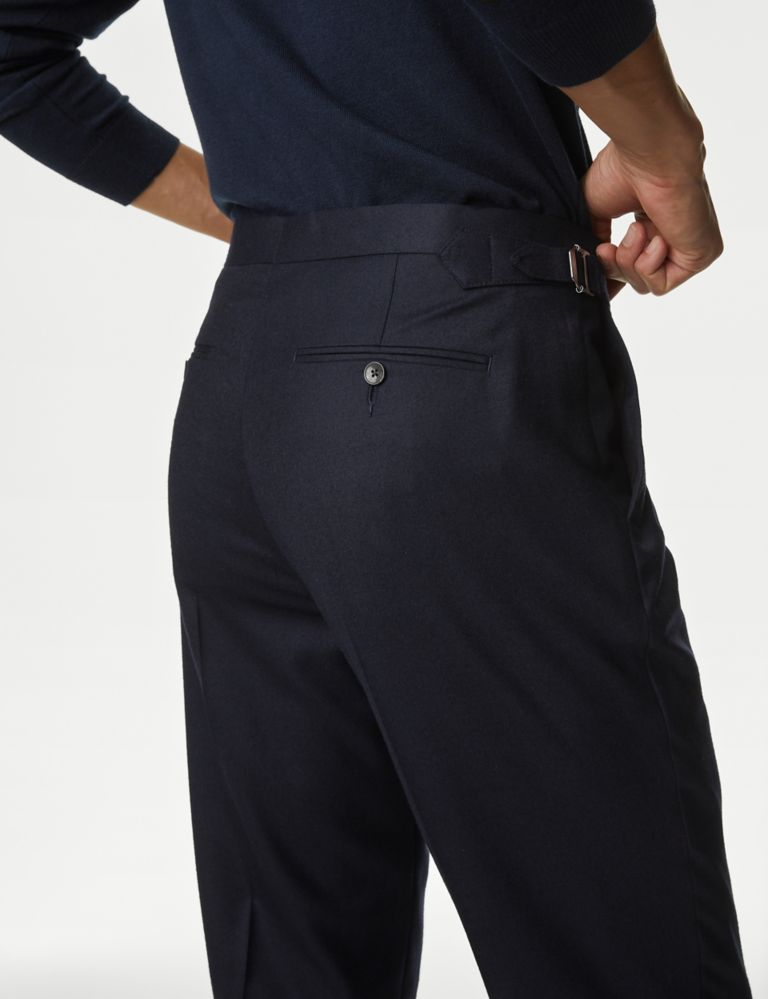 Tailored Fit Pure Wool Flannel Trousers 7 of 10