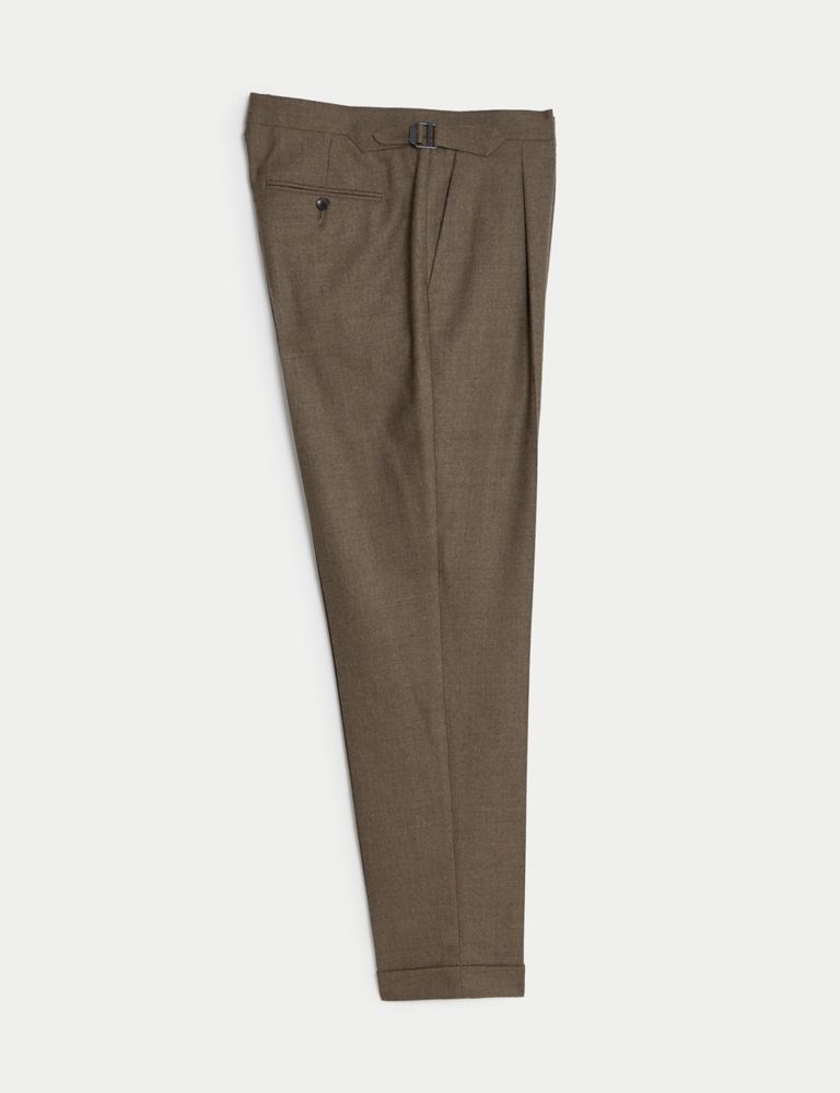 Tailored Fit Pure Wool Flannel Trousers 3 of 8