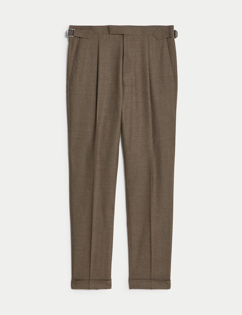 Tailored Fit Pure Wool Flannel Trousers 6 of 8