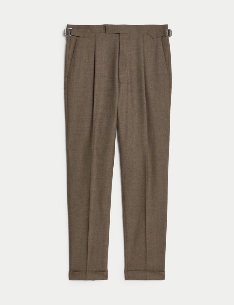 Tailored Fit Pure Wool Flannel Trousers 8 of 8