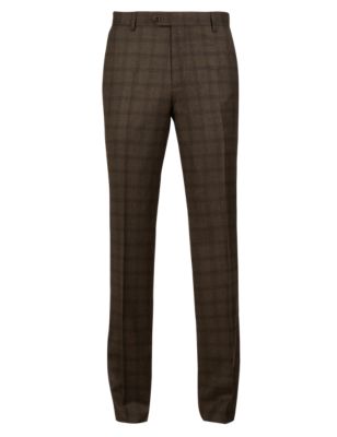Tailored Fit Pure Wool Flat Front Trousers Image 2 of 3