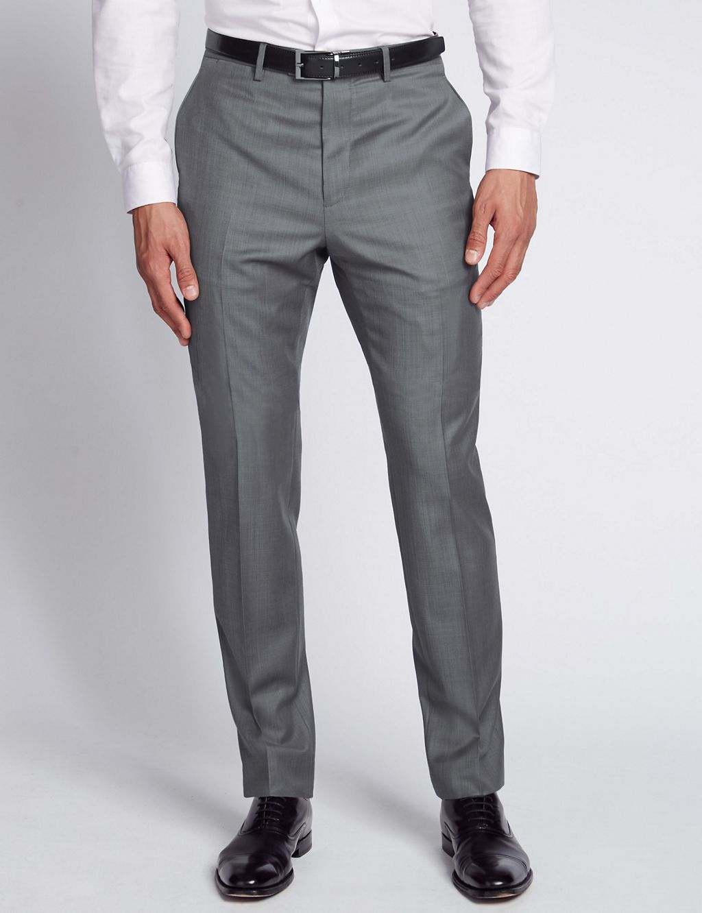 Tailored Fit Pure Wool Flat Front Trousers 3 of 3