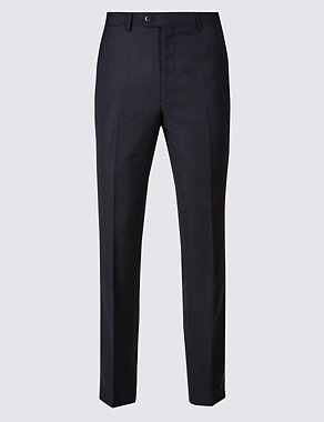 Tailored Fit Pure Wool Textured Trousers Image 2 of 5
