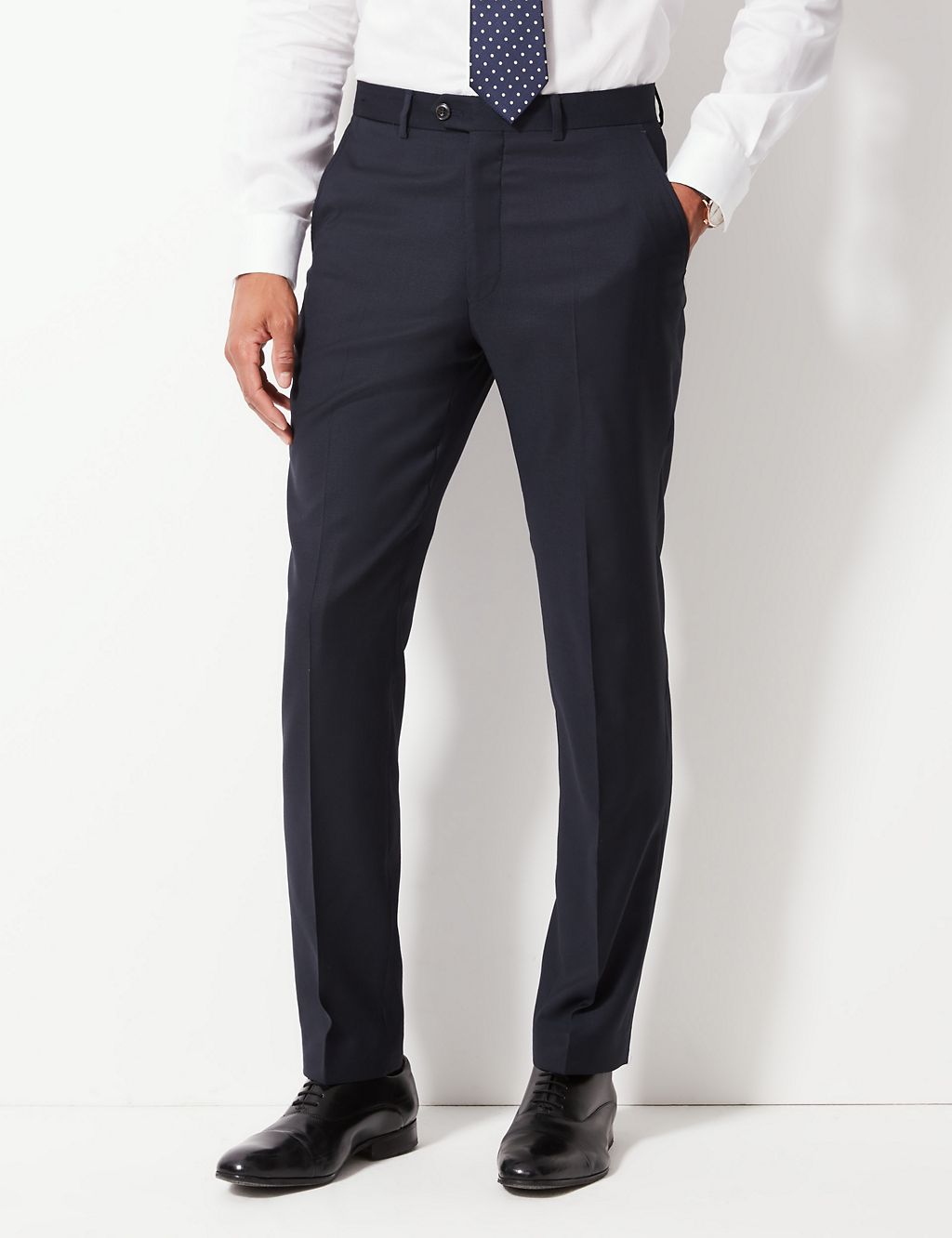 Tailored Fit Pure Wool Textured Trousers 3 of 5