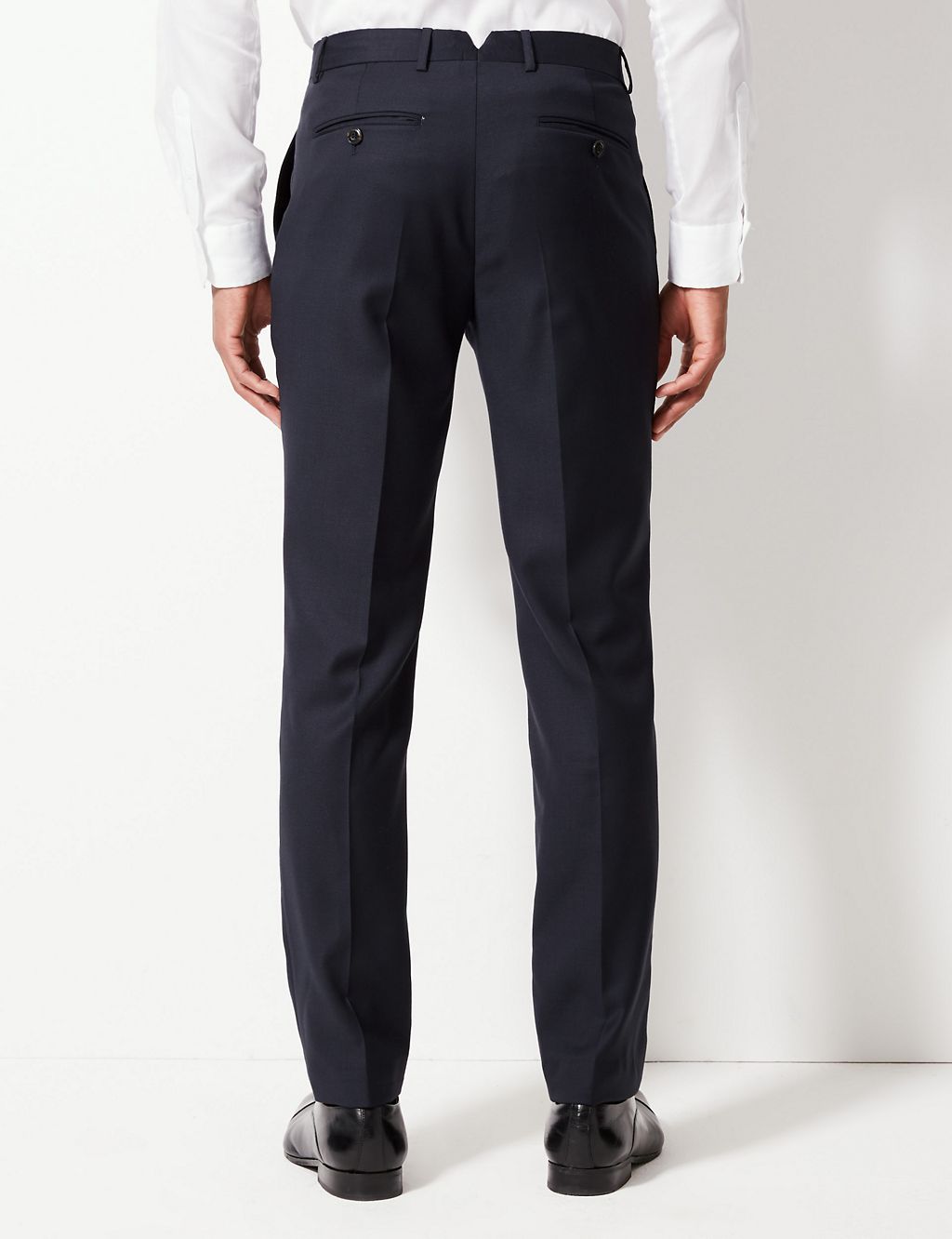 Tailored Fit Pure Wool Textured Trousers 4 of 5